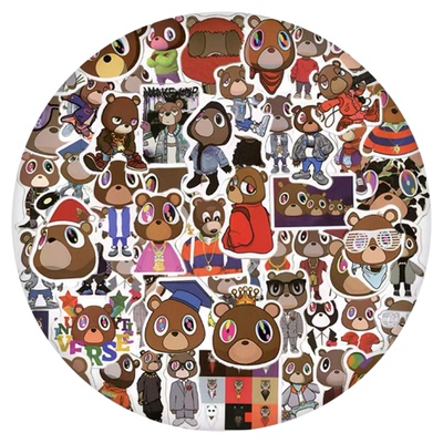 60张卡通KanyeGradationBear贴