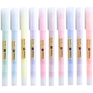 白雪荧光笔柔色莫兰迪系学生用护眼10色彩笔手账记号笔重点标记笔