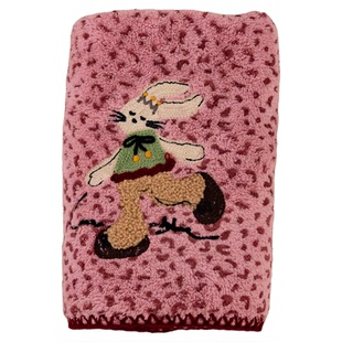 刺绣小动物珊瑚绒毛巾吸水速干不掉毛家用擦头发洗脸面巾擦手手巾