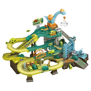 恐龙盘山公路电动轨道车小火车滑行闯关大冒险儿童益智男孩玩具车