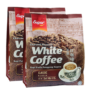 Super超级炭烧咖啡速溶榛果味原味马来西亚原装进口三合一白咖啡