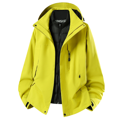 稻草人羽绒内胆冲锋衣女2025新款两件套加绒加厚三合一冬季外套男