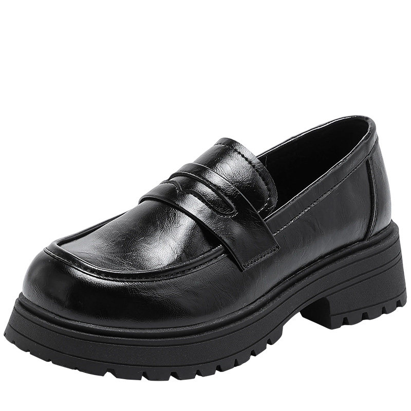 大东女鞋乐福鞋2026春季新款经典英伦小皮鞋厚底通勤工作女单鞋子