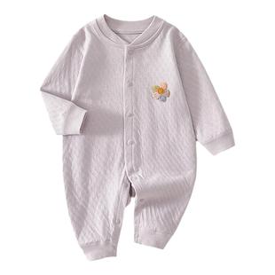 初生婴儿衣服春秋款婴儿连体衣纯棉a类宝宝秋冬季哈衣爬服0-3-6月