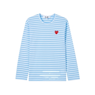 IT CDG PLAY COMME des GARCONS川久保玲情侣条纹长袖T恤清爽时尚
