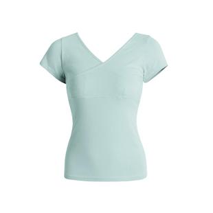 吉舞舞蹈服上衣女新款成人现代芭蕾古典舞练功服夏季V领短袖显瘦