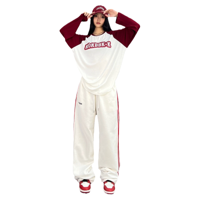 自然腰街舞潮牌布韩长裤