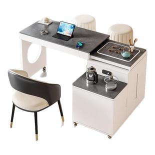 阳台茶桌椅组合多功能岩板功夫泡茶家用小户型旋转伸缩可移动茶台