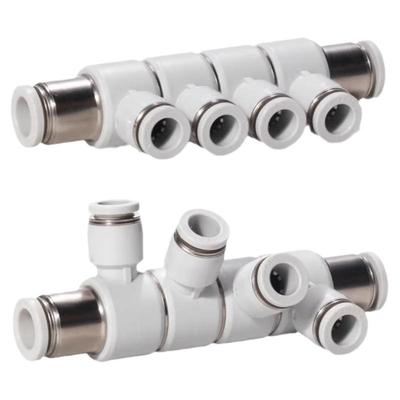 原装亚德客旋转等径6通接头