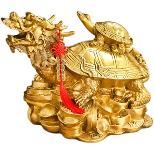 黄铜龙龟摆件八卦母子龟龙头龟金钱龟家居卧室客厅玄关镇宅工艺品