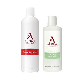 美国Alpha Hydrox阿尔法果酸身体乳洗面奶组合套装改善肌肤