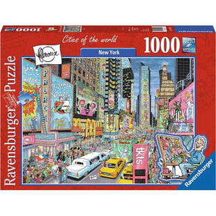 睿思Ravensburger纽约阿姆斯特丹城市彩绘1000片德国进口拼图玩具