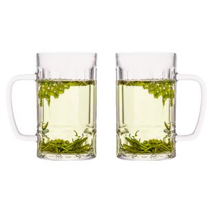 耐高温家用玻璃杯大容量泡茶口杯茶杯牛奶女杯子带把喝啤酒水杯男