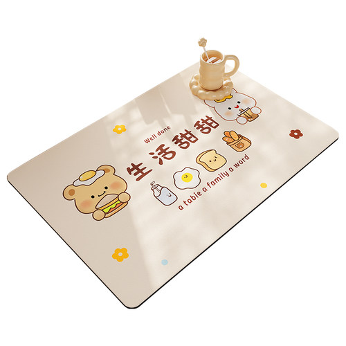 厨房沥水垫台面保护垫桌面吸水垫灶台专用防水桌垫硅藻泥垫子桌布