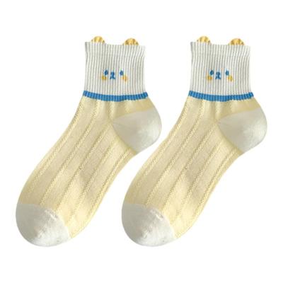 卡通短筒袜女夏季透气日系无骨棉