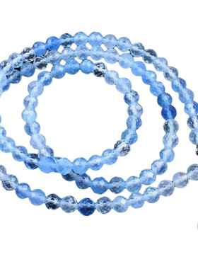 天然海蓝宝手链多圈项链