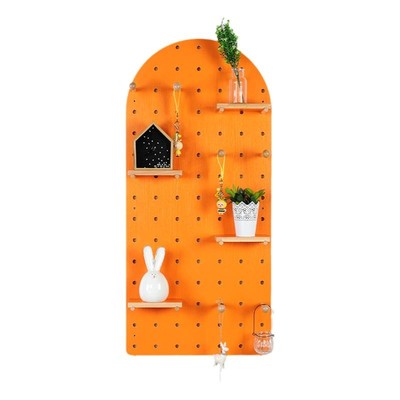 真木头橡胶木纯实木洞洞板置物架