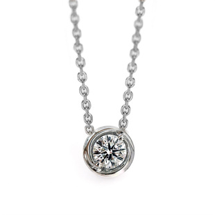 小气泡项链培育钻石吊坠泡泡18k金人工钻锁骨链女款30分50分1克拉