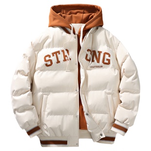 NASA STUSY美式2025冬季加厚保暖假两件棉衣男款棉袄羽绒棉服外套