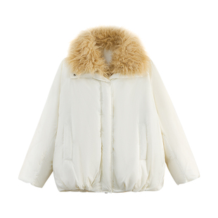 【商场同款】X--MOOM2025冬季新款可脱卸大毛领中长羽绒派克服女