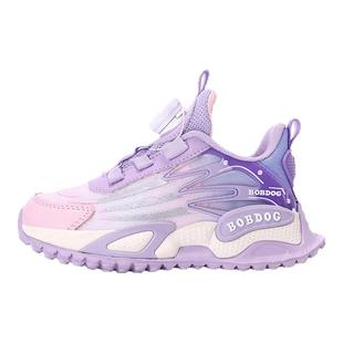 巴布豆童鞋女童运动鞋2025新款秋季皮面儿童鞋子女孩跑步鞋二棉鞋