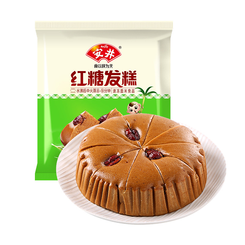 安井红糖发糕400g手工糯米红枣糕家用早餐点心馒头速冻半成品糕点