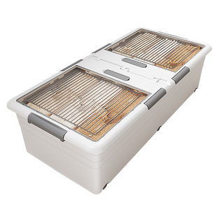 翔发床底收纳箱带滑轮扁平透明大容量抽拉式超大放床下储物收纳盒