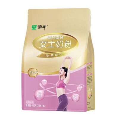蒙牛铂金女士高钙高铁奶粉400g袋
