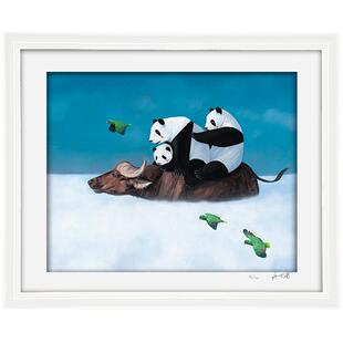阿斯蒙迪许京甫熊猫限量版画亲笔签名艺术品简约儿童房装饰画挂画