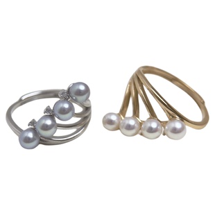 《绕指情柔》4-5mm极光淡水珍珠纯银戒指指环开口送礼物可开票