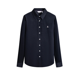 Navigare意大利小帆船灯芯绒纯棉长袖衬衫上衣女士休闲通勤风衬衣