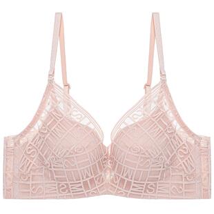 爱美丽蕾丝小胸聚拢内衣女无钢托3/4中厚杯防下垂文胸罩春夏新款