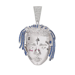 欧美个性说唱歌手xxxtentacion石人头像吊坠项链嘻哈饰品hiphop男