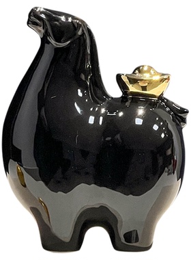 陶瓷马上有钱摆件新中式客厅电视