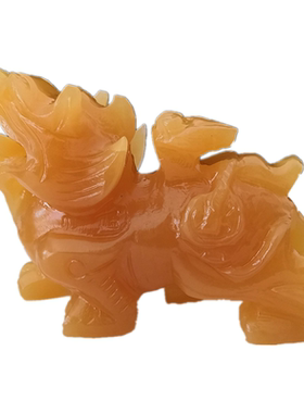 米黄玉黄玉客厅貔貅摆件玉石天然