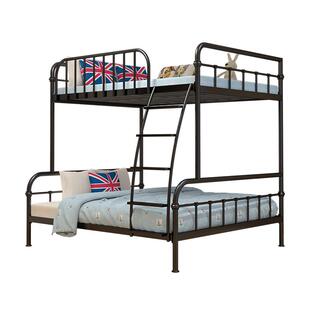 老匠上下铺铁架子床上下高低床铁艺床双层子母床简约现代高架铁床