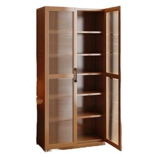 书架置物架落地书柜简易客厅一体靠墙窄缝柜带门防尘收纳储物柜子