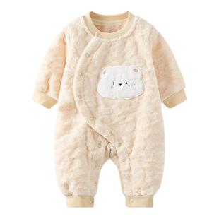 童泰婴儿连体衣春秋季男女宝宝衣服休闲外出哈衣爬服儿童满月服