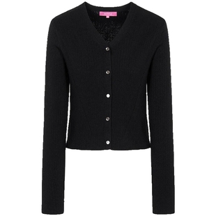 BEANPOLE滨波 女士时尚休闲优雅气质罗纹V领新年红色毛衣针织开衫