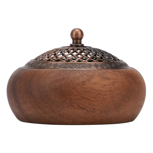 清澜胡桃木香炉家用室内熏香沉香茶道线香香薰炉高级感香插底座