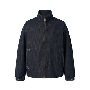 原色牛仔外套男款2026春季新款复古潮流立领休闲夹克上衣男不掉色