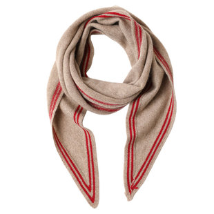 纯山羊绒三角巾小围巾女冬季保暖轻奢围脖护颈针织菱形新年礼物盒