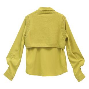 古木夕羊法式设计感翻领衬衫女秋时尚减龄套装 衬衫+马甲