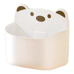 壁挂式卡通熊可爱收纳盒厨房葱姜蒜免打孔置物墙上收纳冰箱侧挂蓝