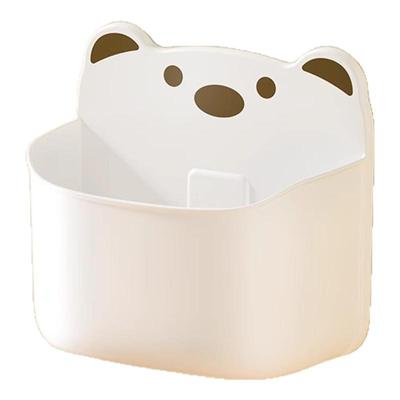 壁挂式卡通熊可爱收纳盒厨房葱姜蒜免打孔置物墙上收纳冰箱侧挂蓝