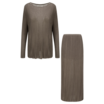 早春漂亮套装气质天丝裙子两件套