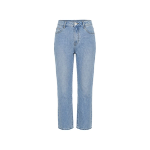 Lorene26春款牛仔裤女修身石磨水洗牛仔高腰简约裤子小脚裤九分裤