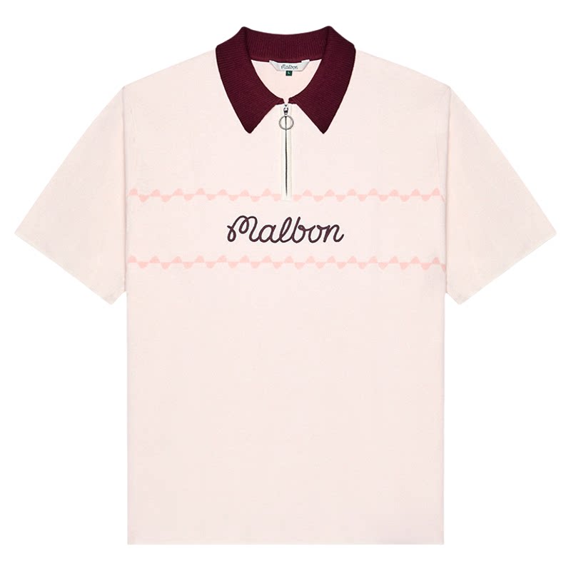 夏季MALBON男半拉链高尔夫POLO
