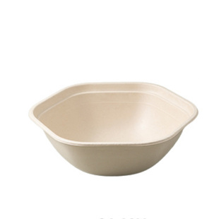 一次性轻食餐盒打包盒便当盒六角碗沙拉碗纸浆六边形减脂饭盒食品