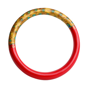 高含量女式本命年朱砂手镯保真天然大漆工艺非遗传承珐琅彩贵人镯